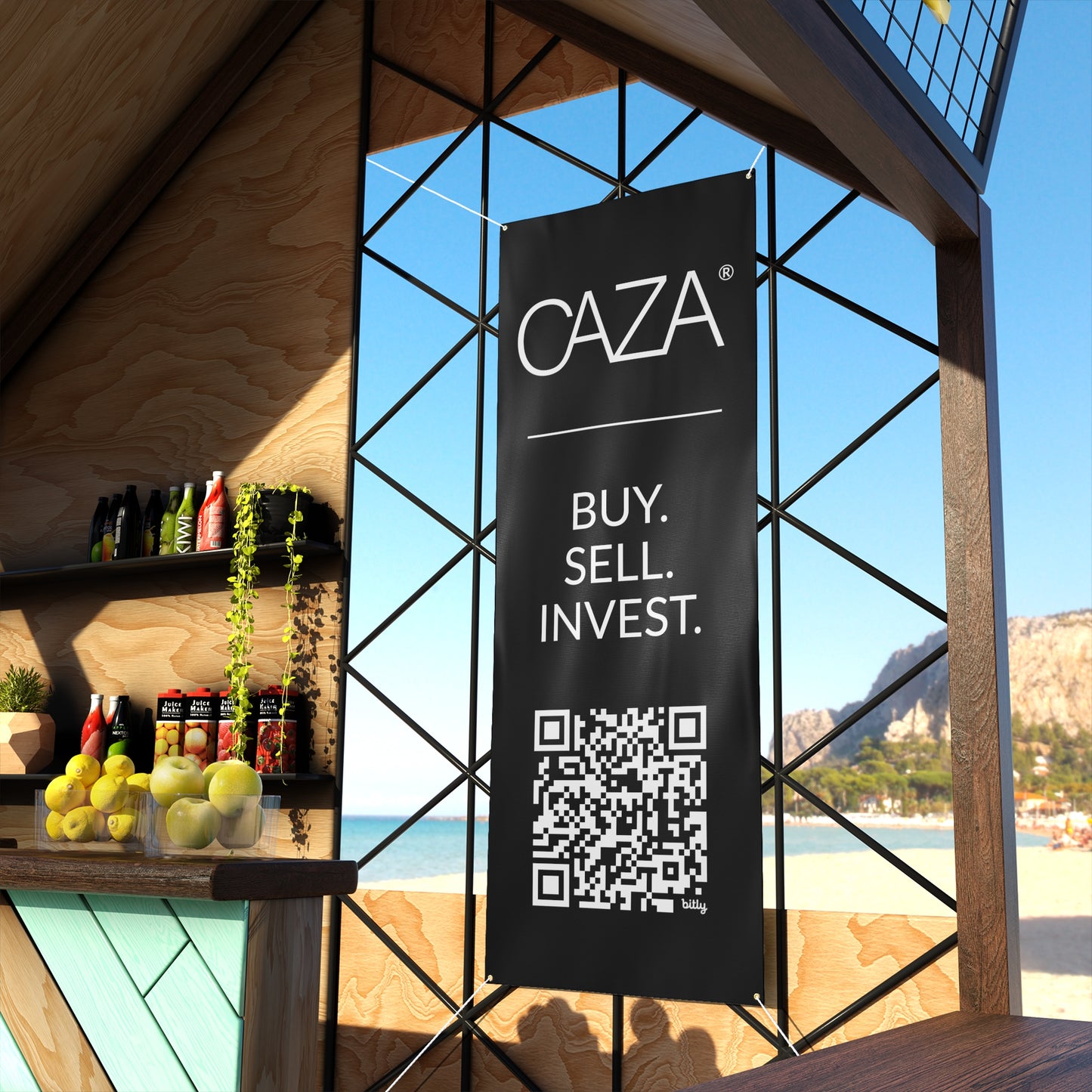 Buy. Sell. Invest. | Matte Banner (Black)