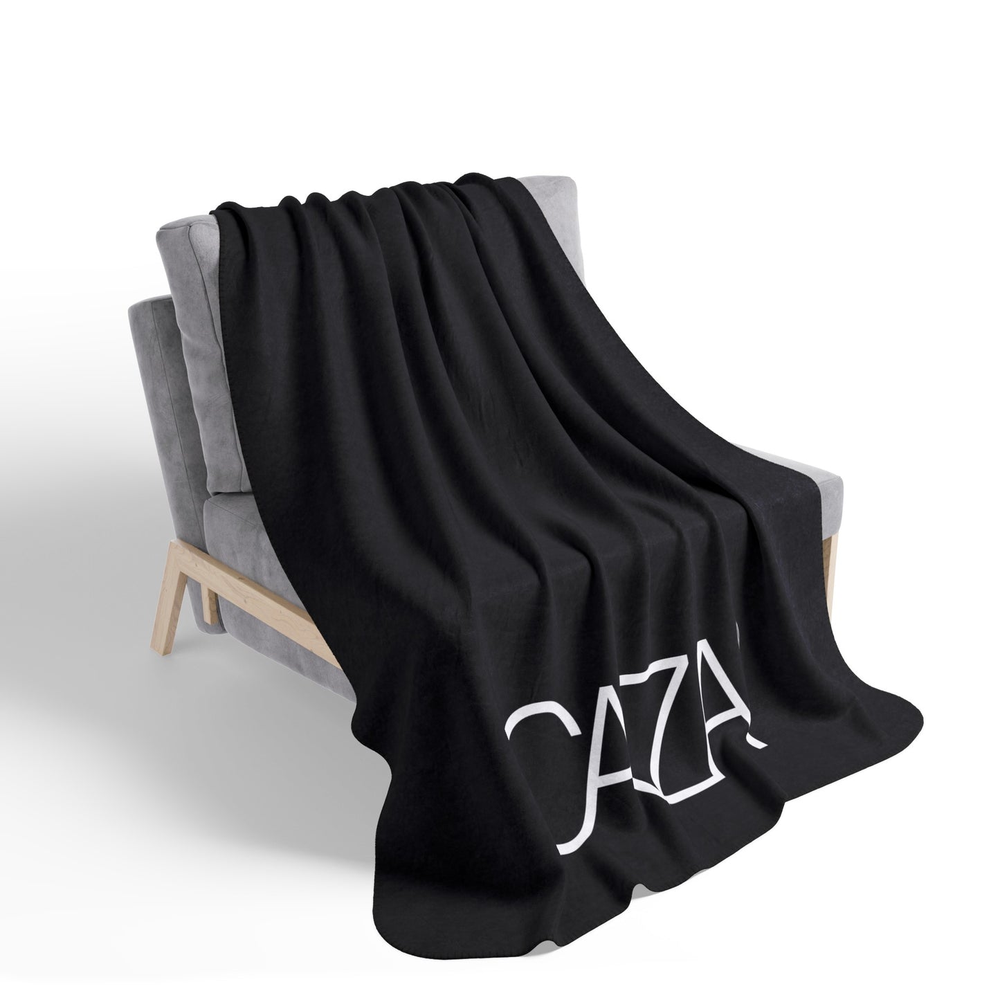 Fleece Sherpa Blanket (Black with White Logo)