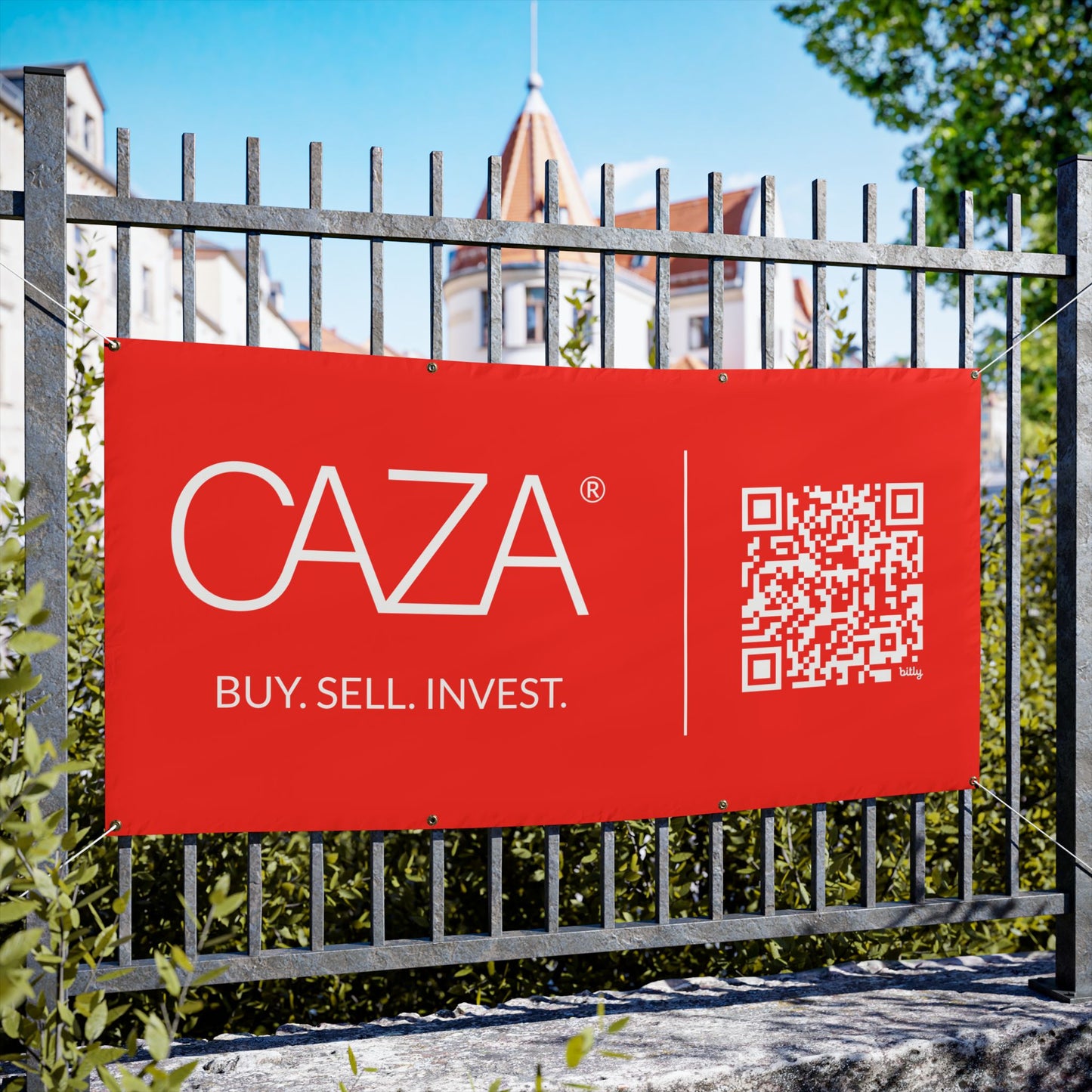 Buy. Sell. Invest. | Vinyl Banners (Red)