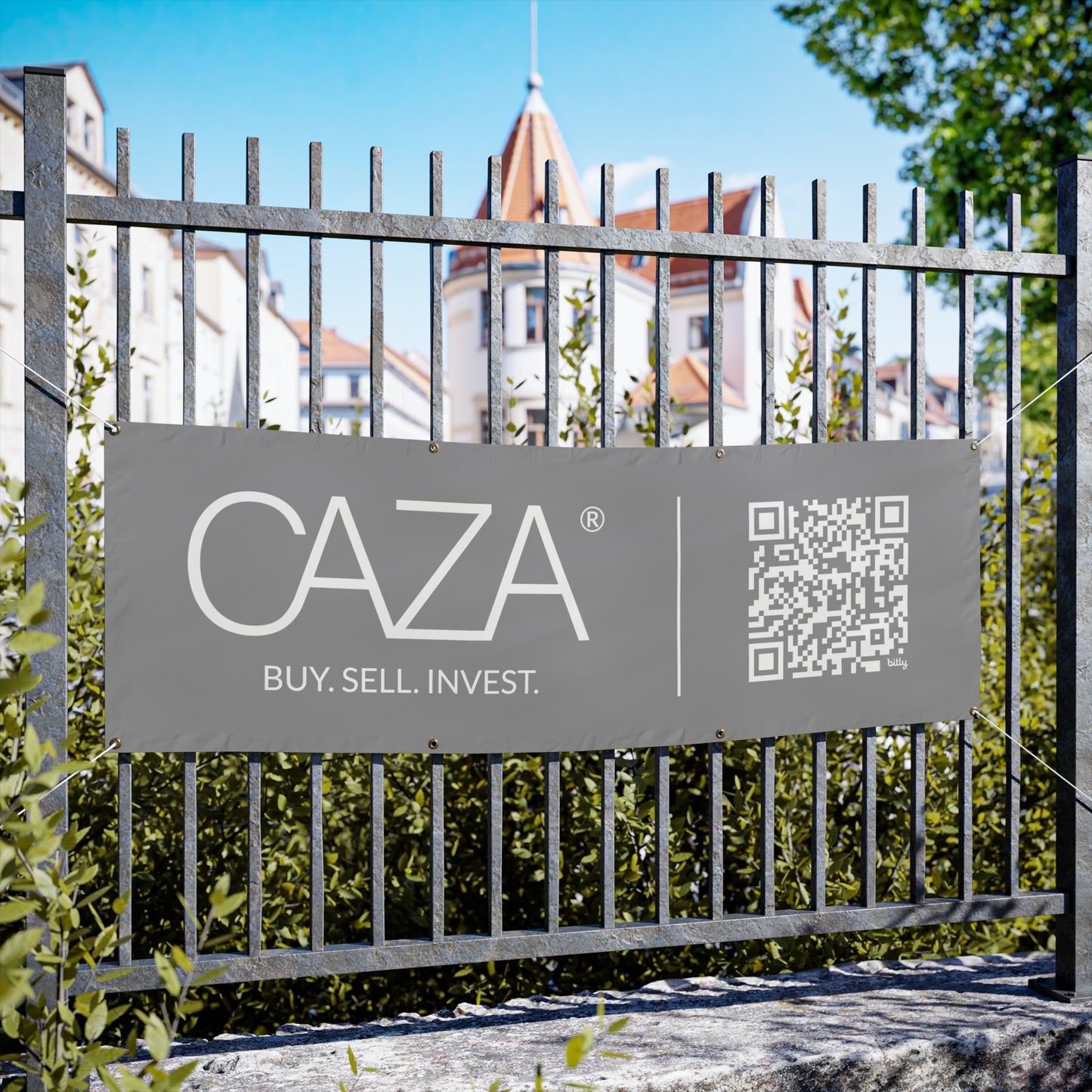 Buy. Sell. Invest. | Vinyl Banners (Grey)