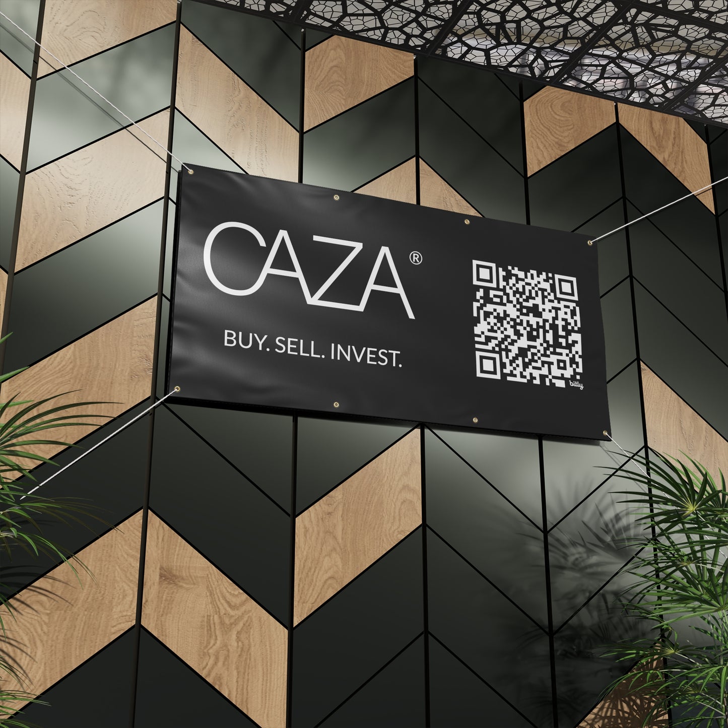 Buy. Sell. Invest. | Matte Banner (Black)
