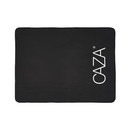 Fleece Sherpa Blanket (Black with White Logo)