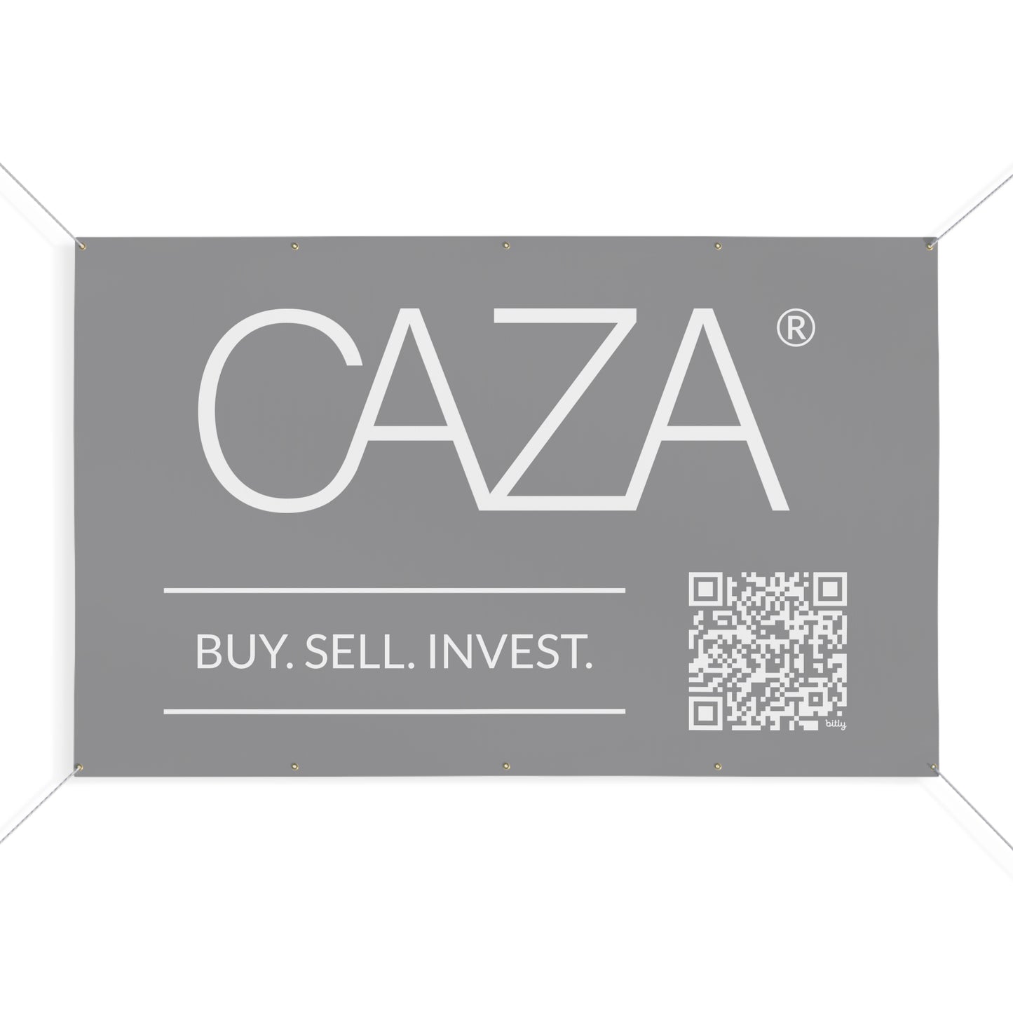 Buy. Sell. Invest. | Matte Banner (Grey)