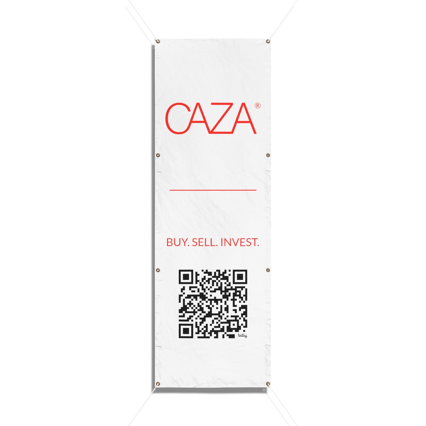 Buy. Sell. Invest. | Vinyl Banners (White)