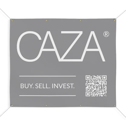 Buy. Sell. Invest. | Matte Banner (Grey)