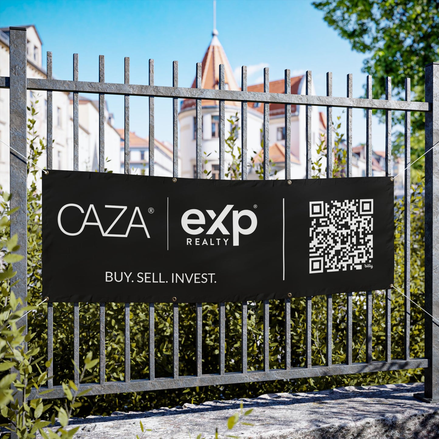 Buy. Sell. Invest. | Vinyl Banners (Black)