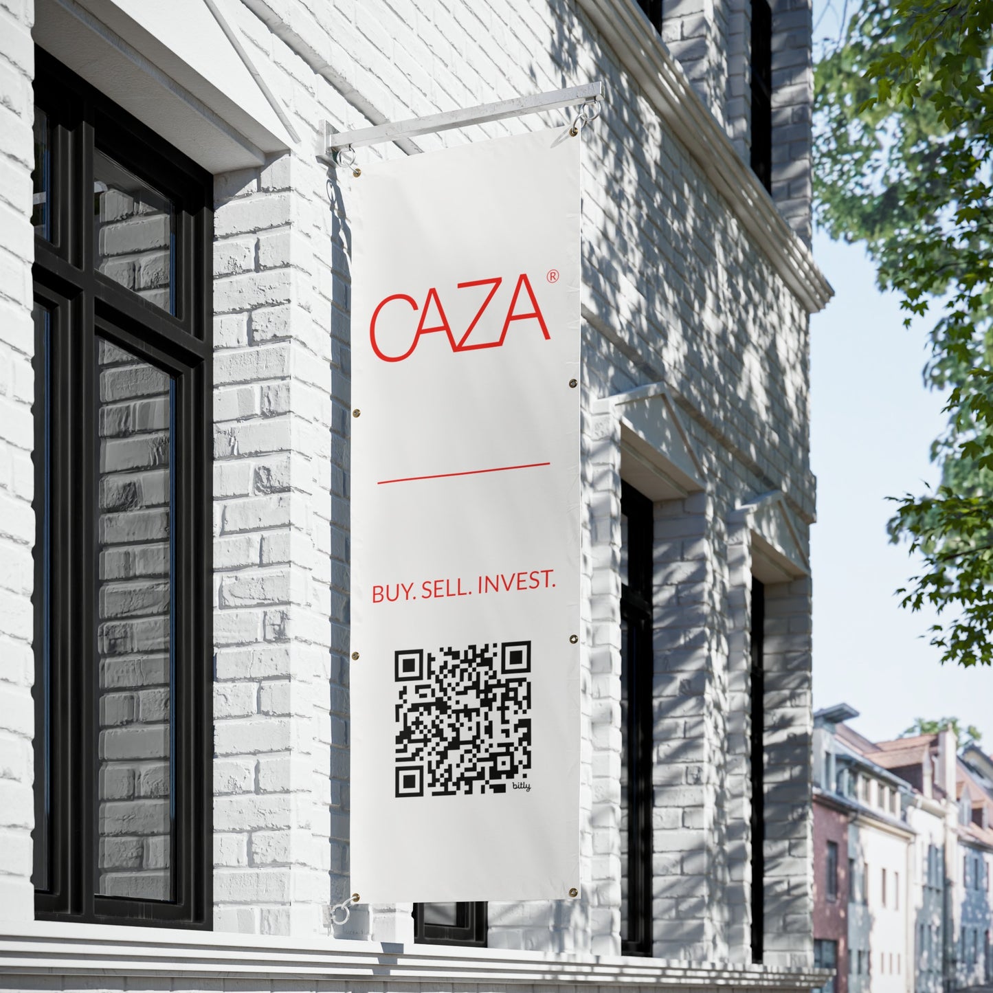 Buy. Sell. Invest. | Vinyl Banners (White)