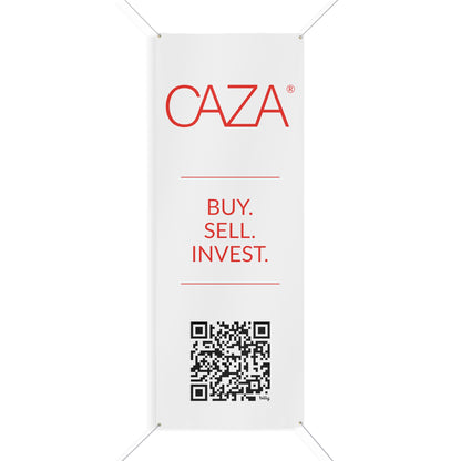 Buy. Sell. Invest. | Matte Banner (White)