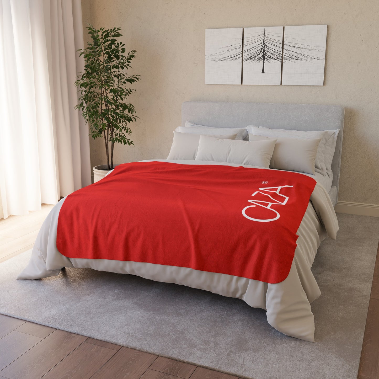 Fleece Sherpa Blanket (Red)