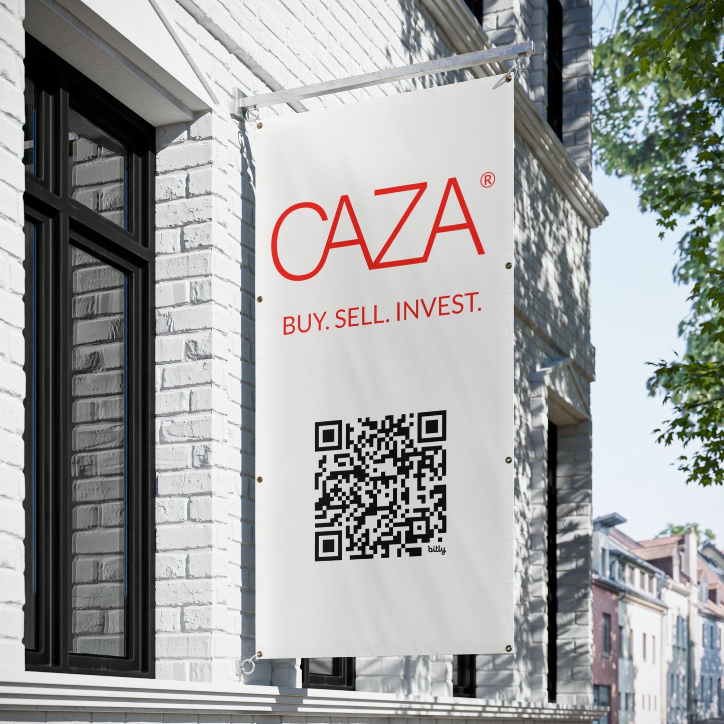 Buy. Sell. Invest. | Vinyl Banners (White)