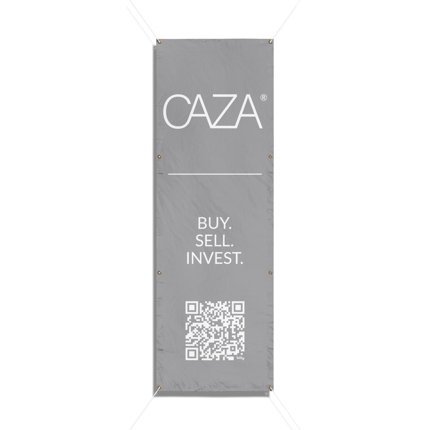 Buy. Sell. Invest. | Vinyl Banners (Grey)