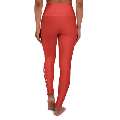 Red High Waisted Leggings