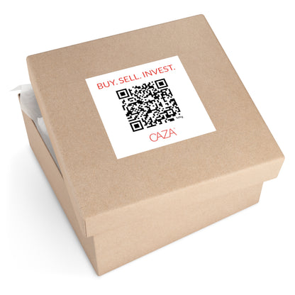 Buy. Sell. Invest. | Square Vinyl Stickers