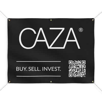 Buy. Sell. Invest. | Matte Banner (Black)