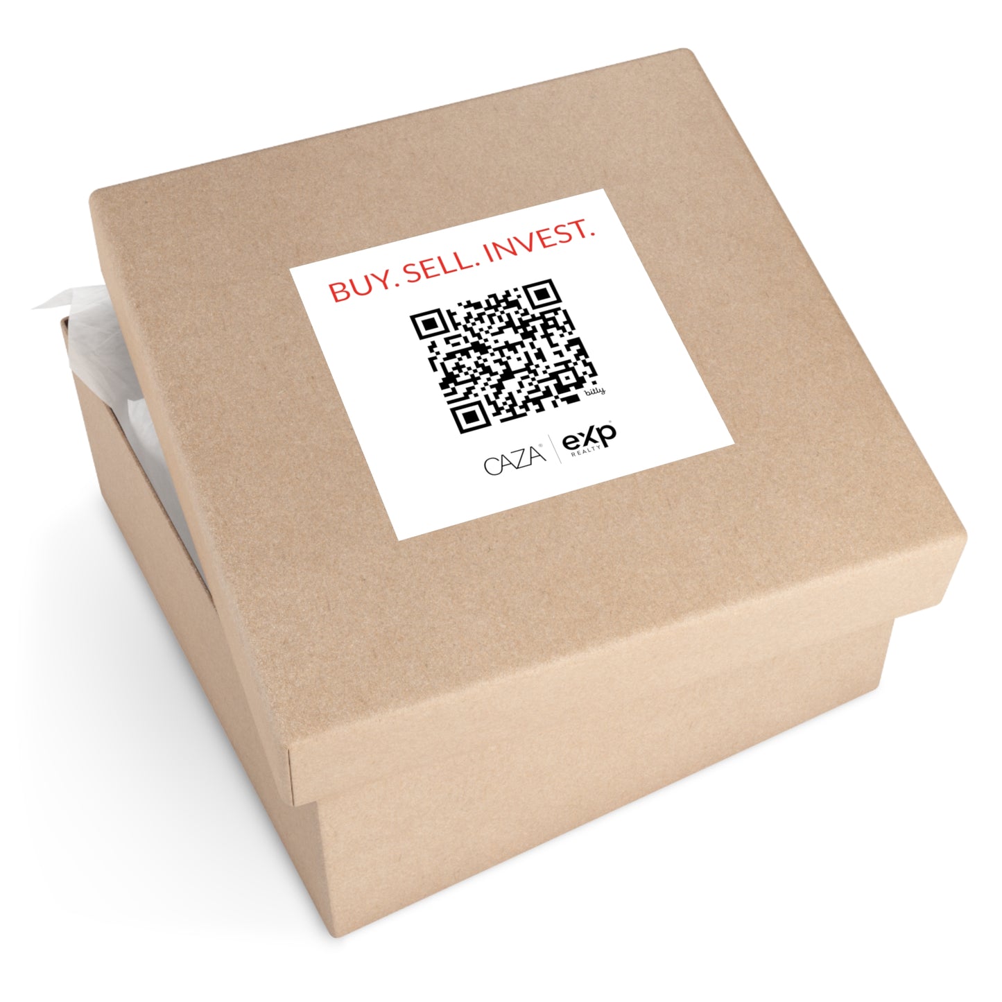 Buy. Sell. Invest. | Square Vinyl Stickers