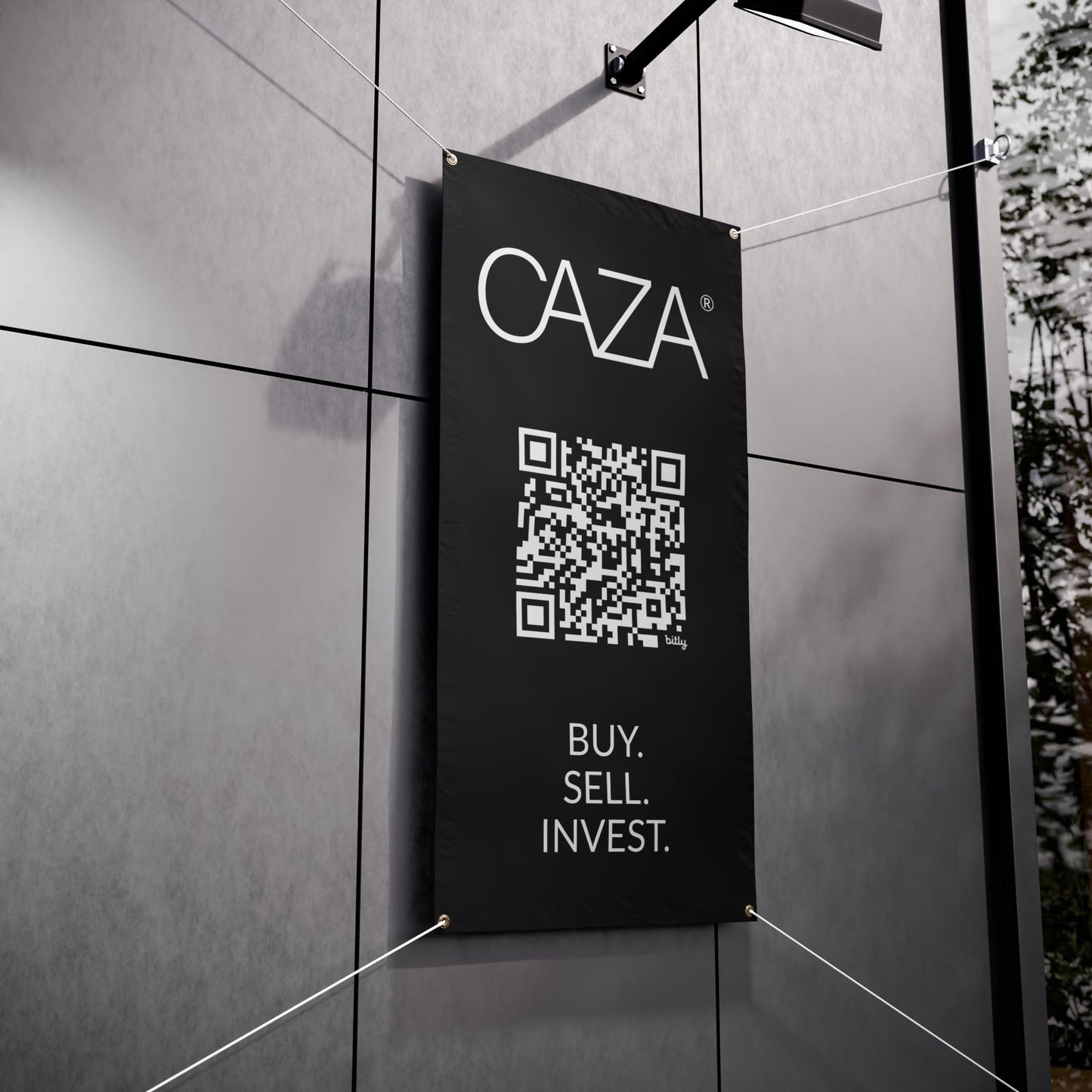 Buy. Sell. Invest. | Vinyl Banners (Black)