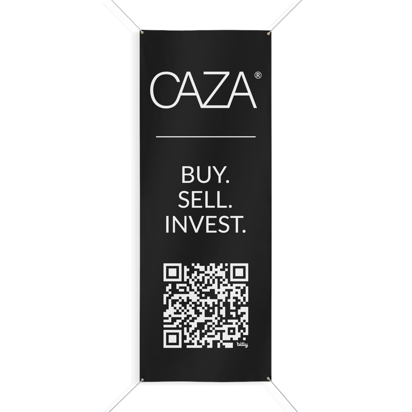Buy. Sell. Invest. | Matte Banner (Black)