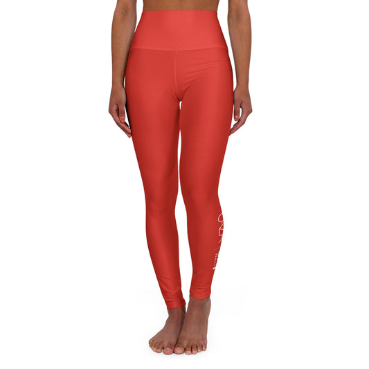 Red High Waisted Leggings