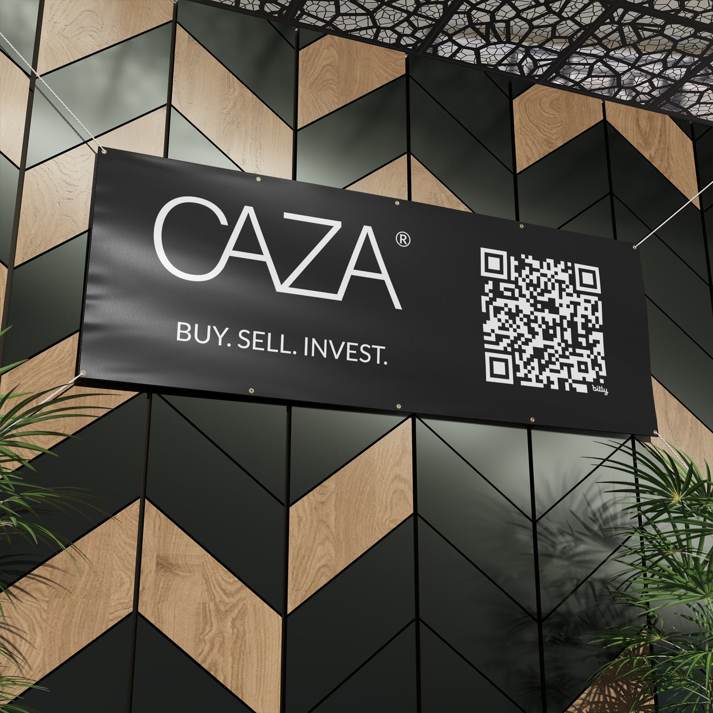 Buy. Sell. Invest. | Matte Banner (Black)