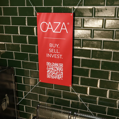 Buy. Sell. Invest. | Matte Banner (Red)
