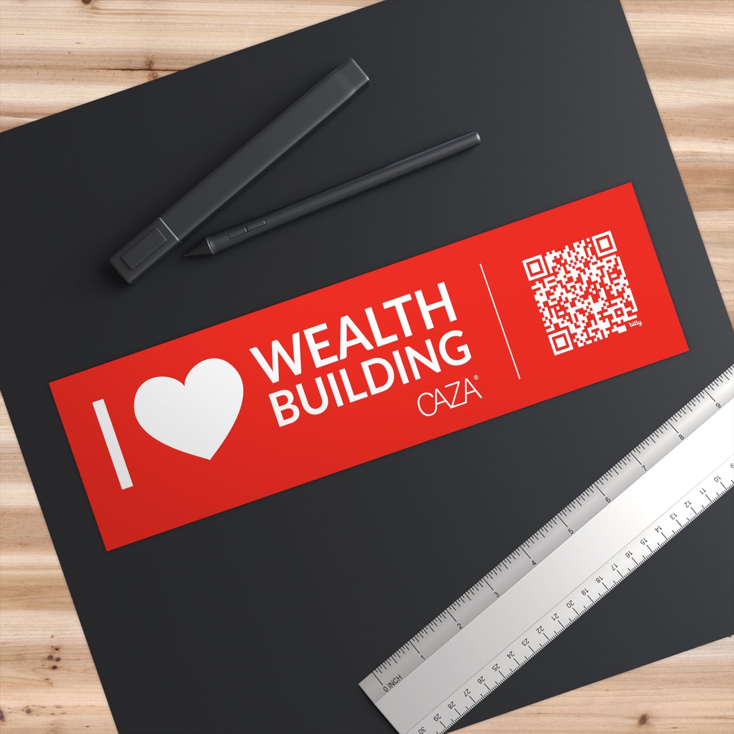 I ❤️ Wealth Building Bumper Stickers (Red)