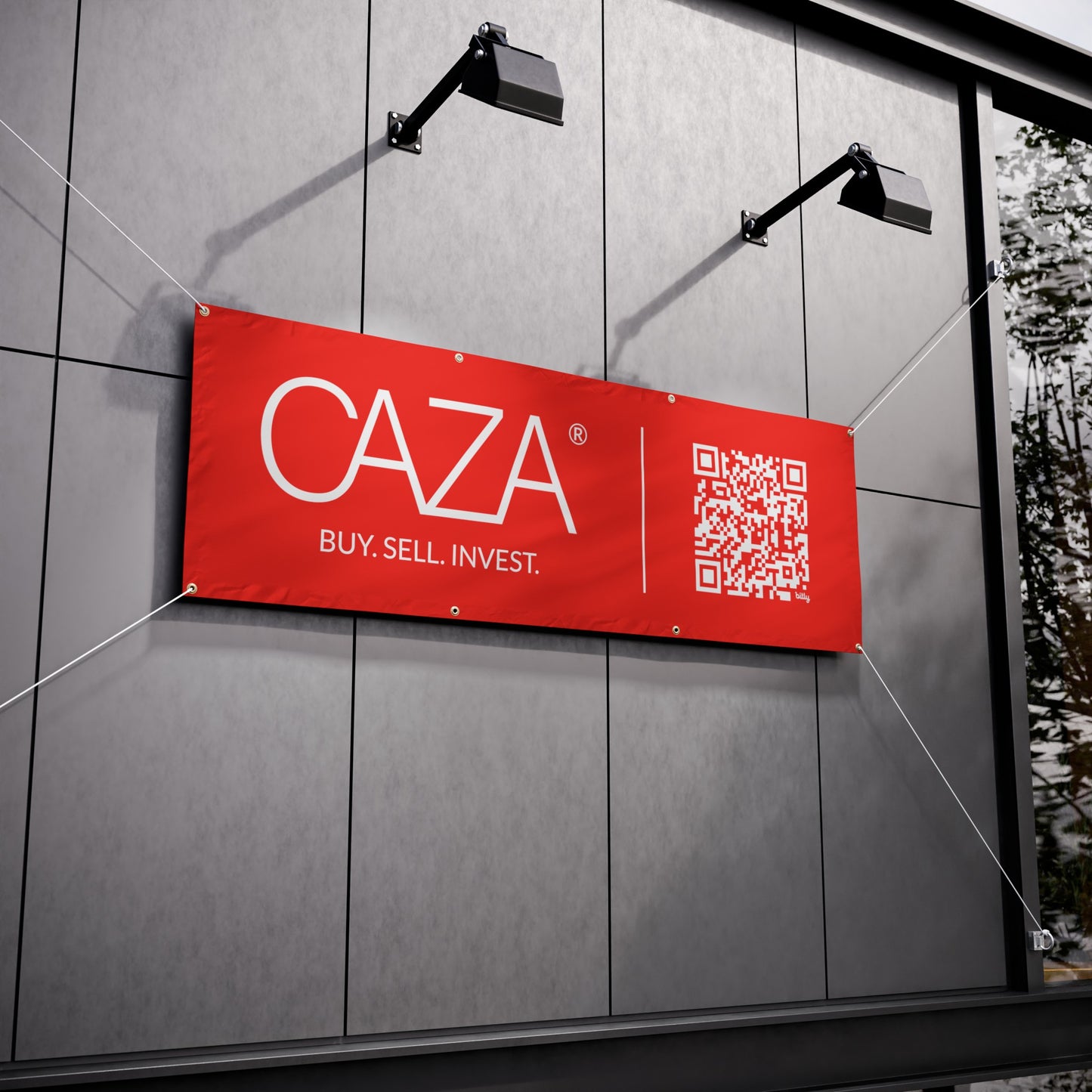 Buy. Sell. Invest. | Vinyl Banners (Red)