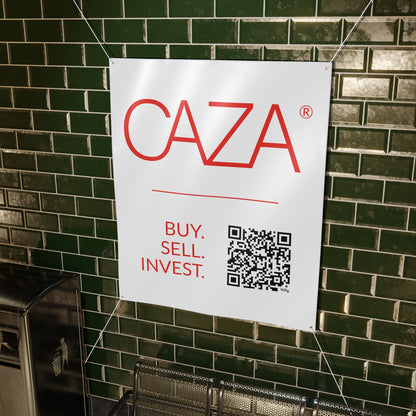 Buy. Sell. Invest. | Matte Banner (White)