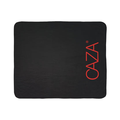 Fleece Sherpa Blanket (Black with Red Logo)