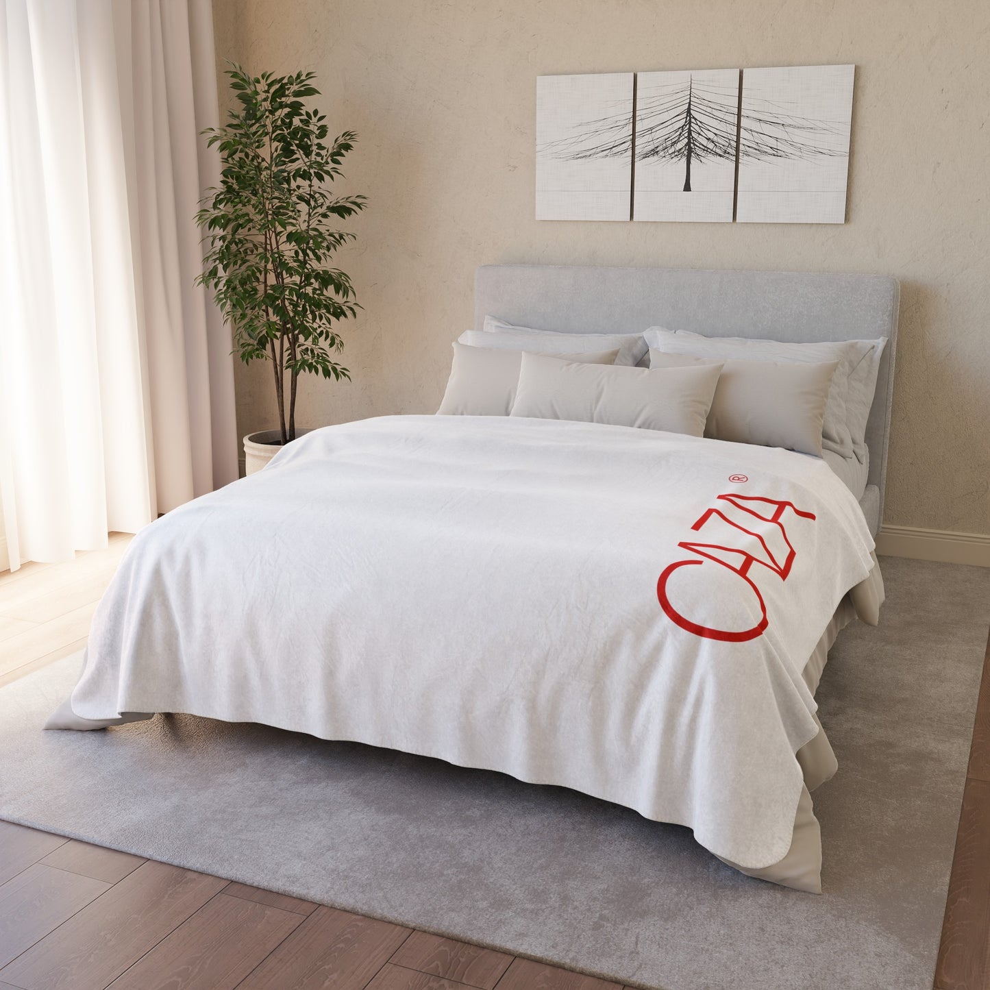 Fleece Sherpa Blanket (White)