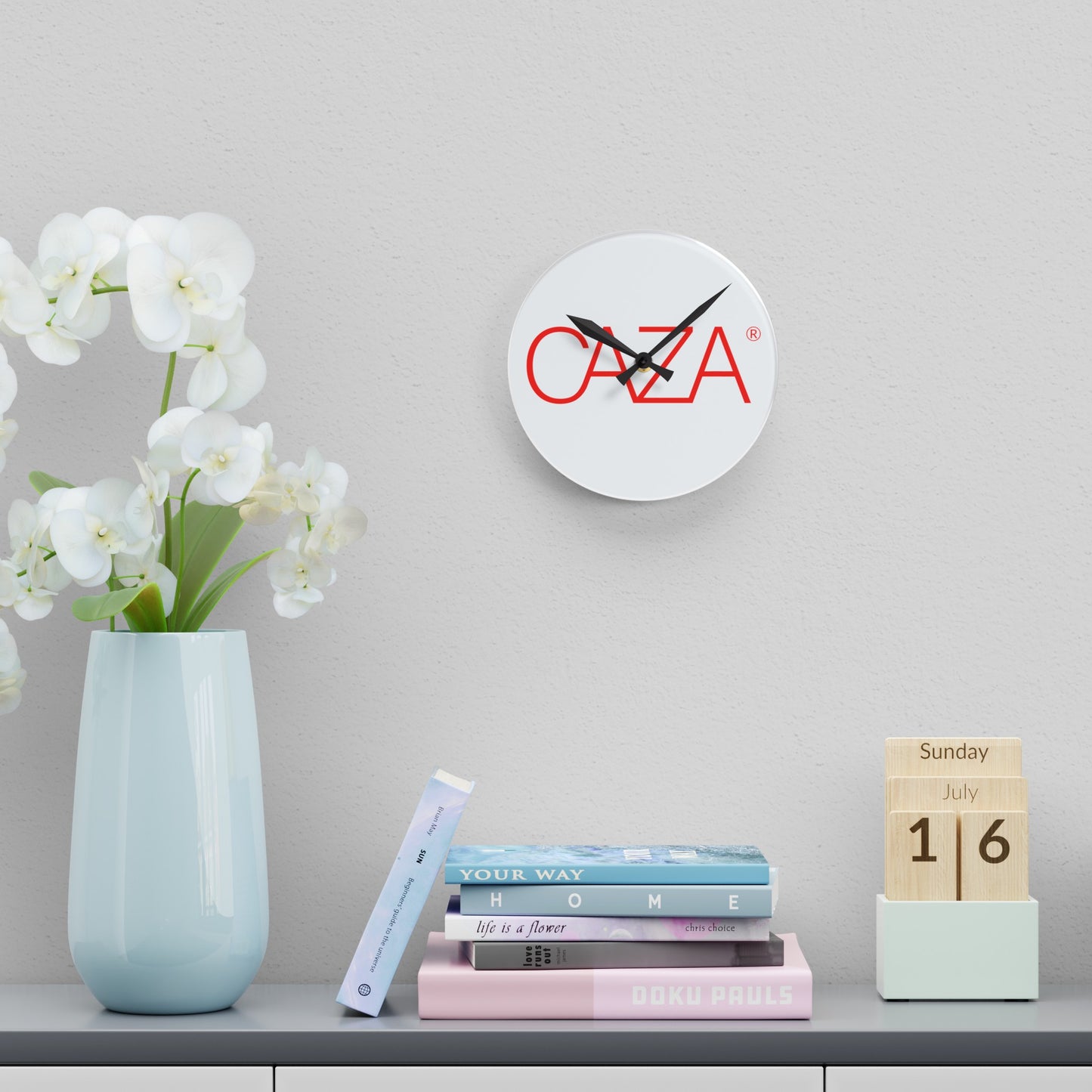 Acrylic Wall Clock (White)