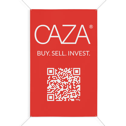 Buy. Sell. Invest. | Matte Banner (Red)