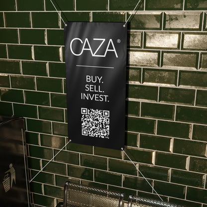 Buy. Sell. Invest. | Matte Banner (Black)