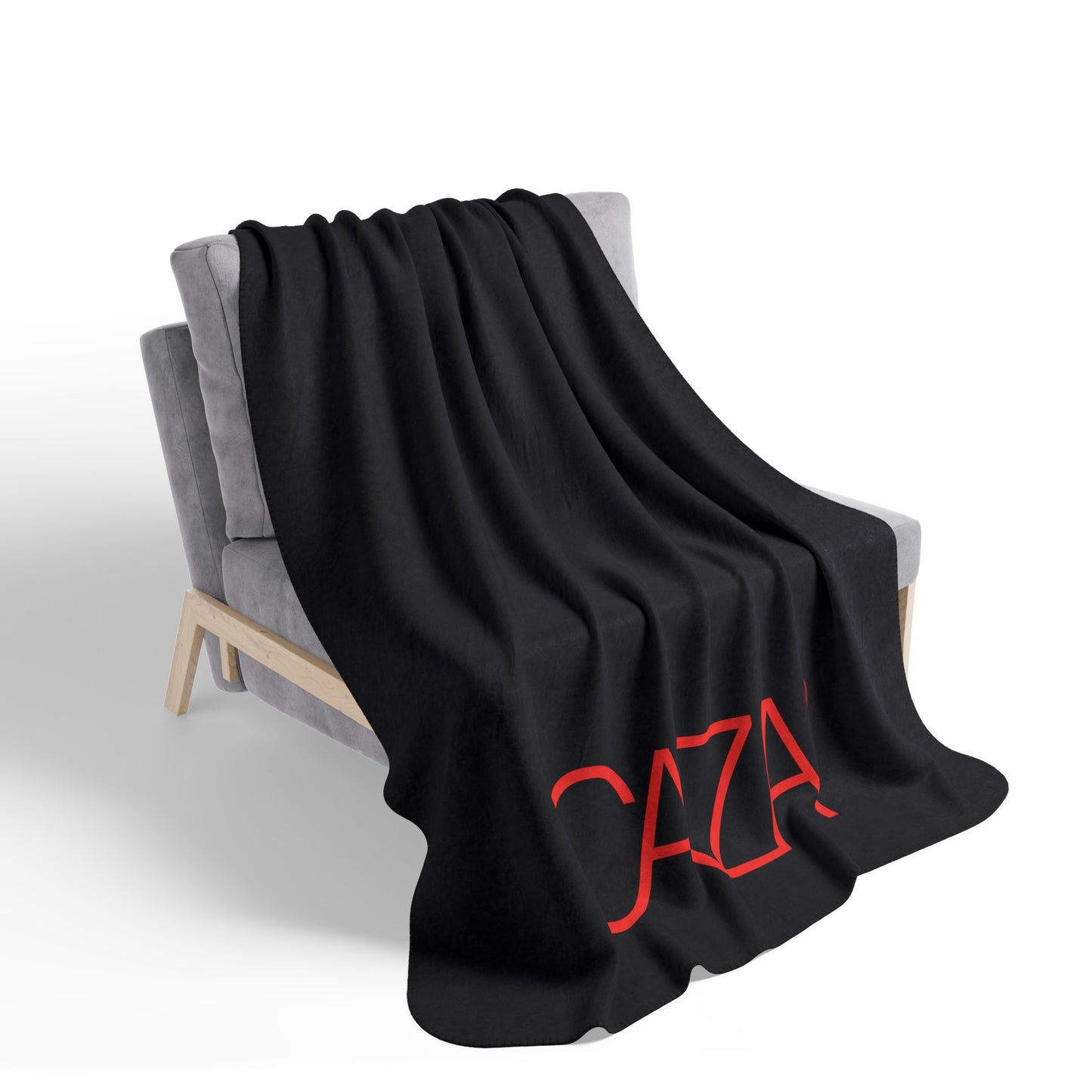 Fleece Sherpa Blanket (Black with Red Logo)