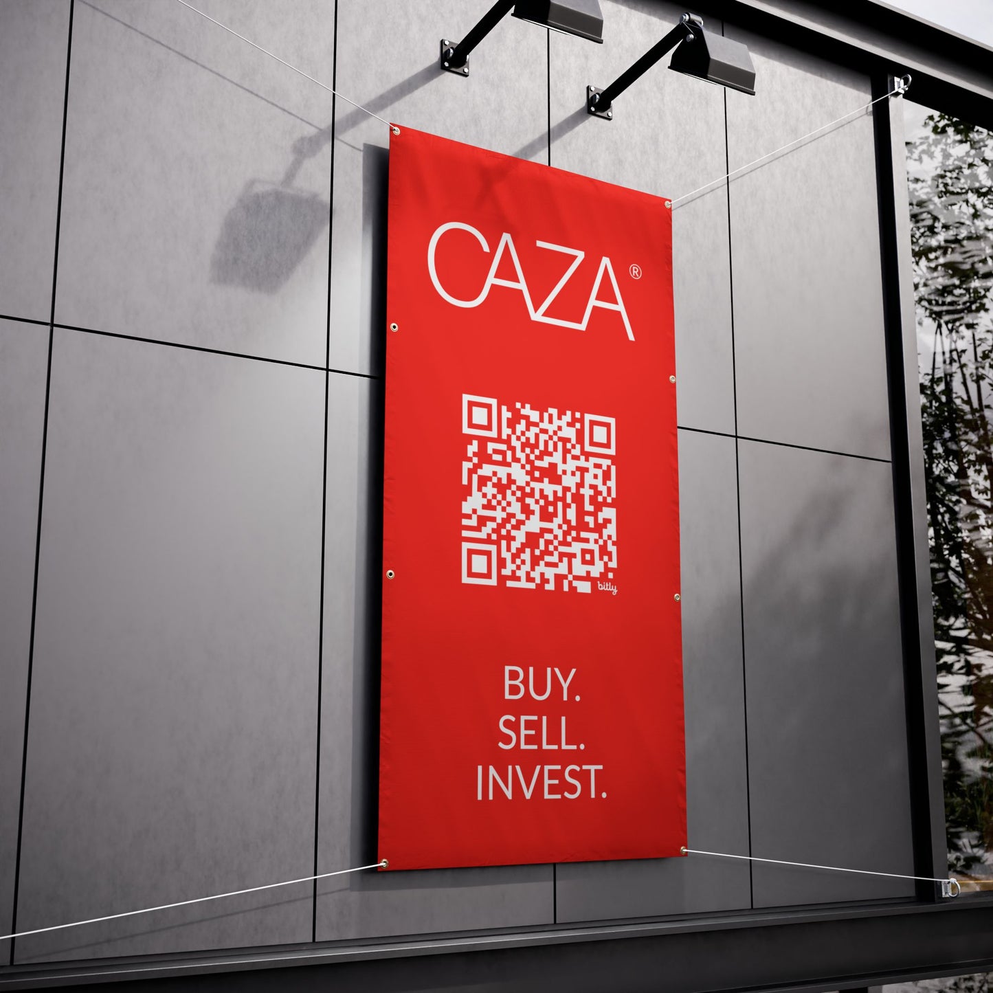 Buy. Sell. Invest. | Vinyl Banners (Red)