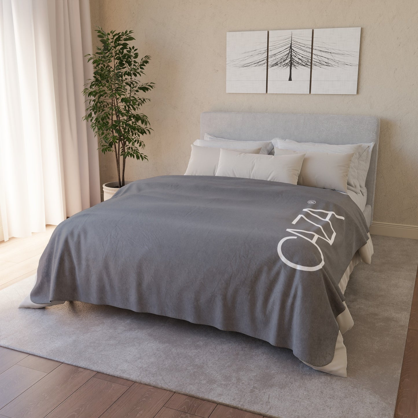 Fleece Sherpa Blanket (Grey)