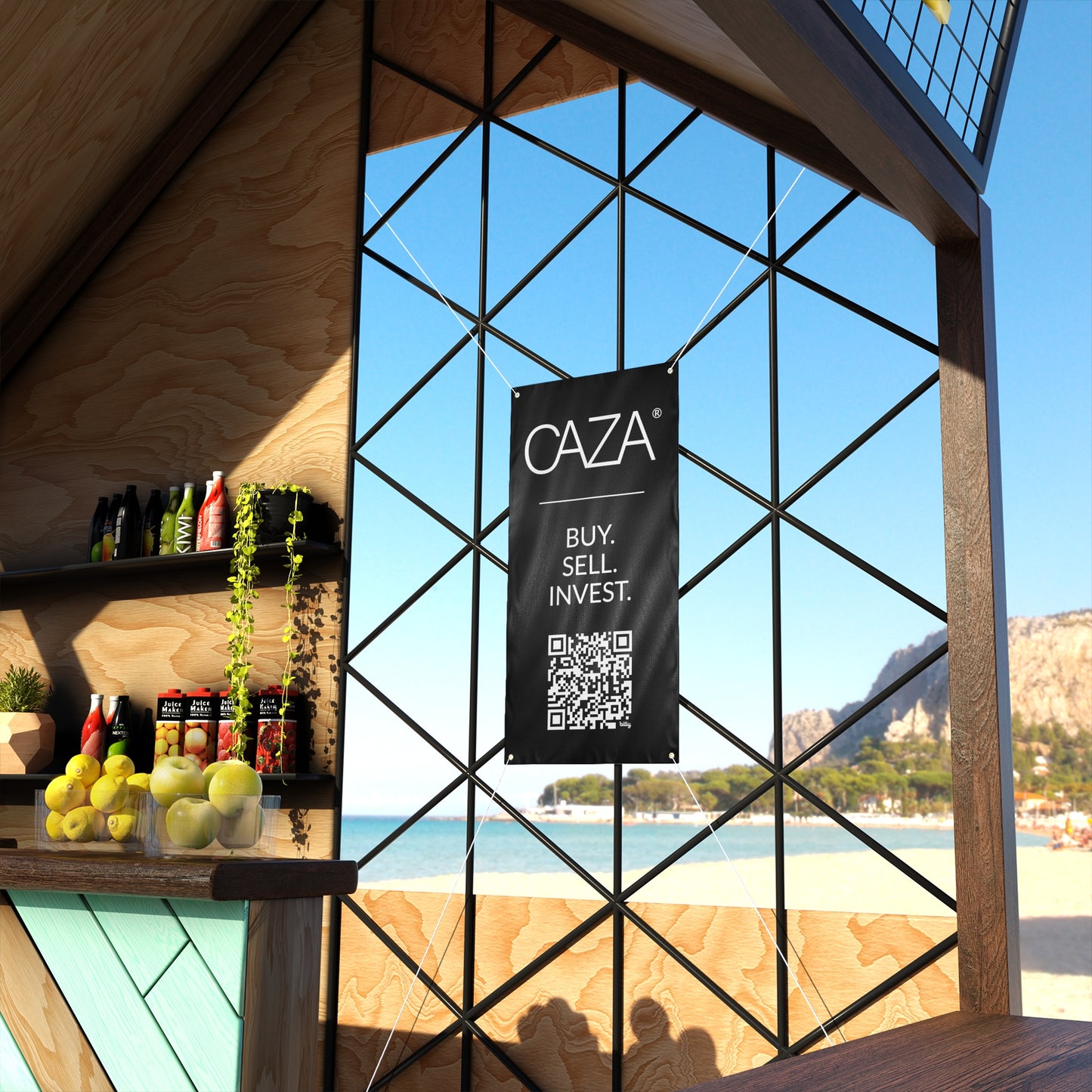 Buy. Sell. Invest. | Matte Banner (Black)