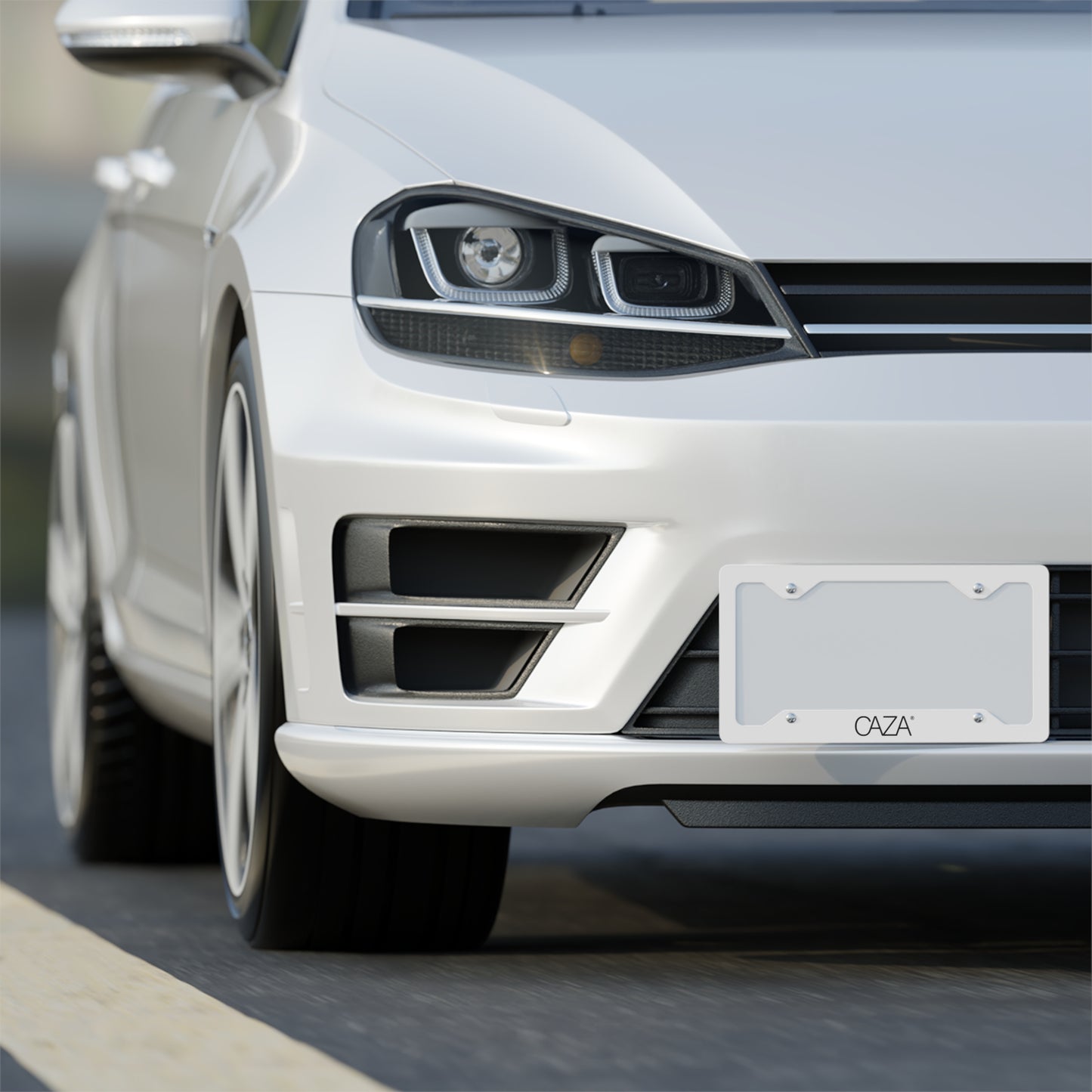 Metal License Plate Frame (White)