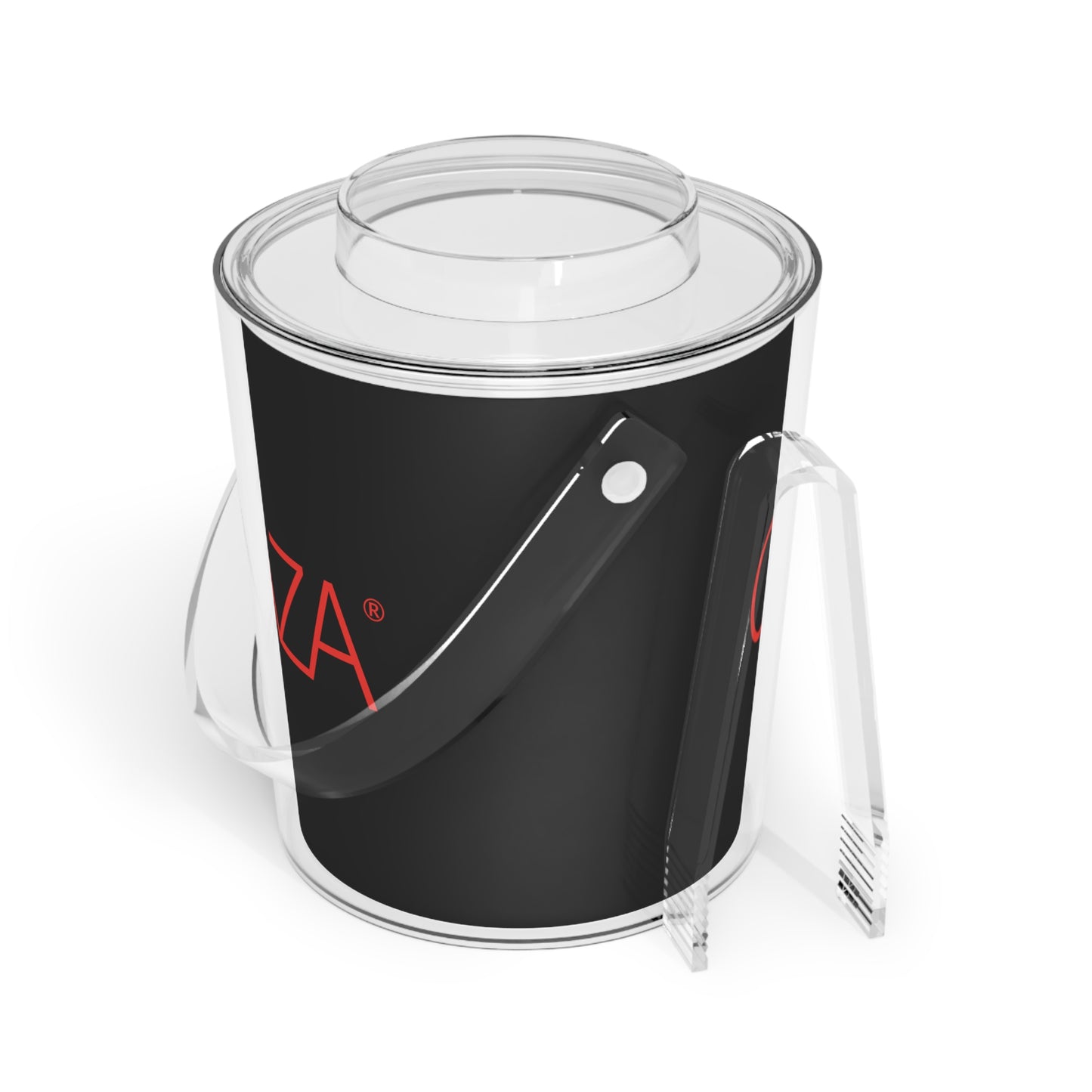 Ice Bucket with Tongs (Black)