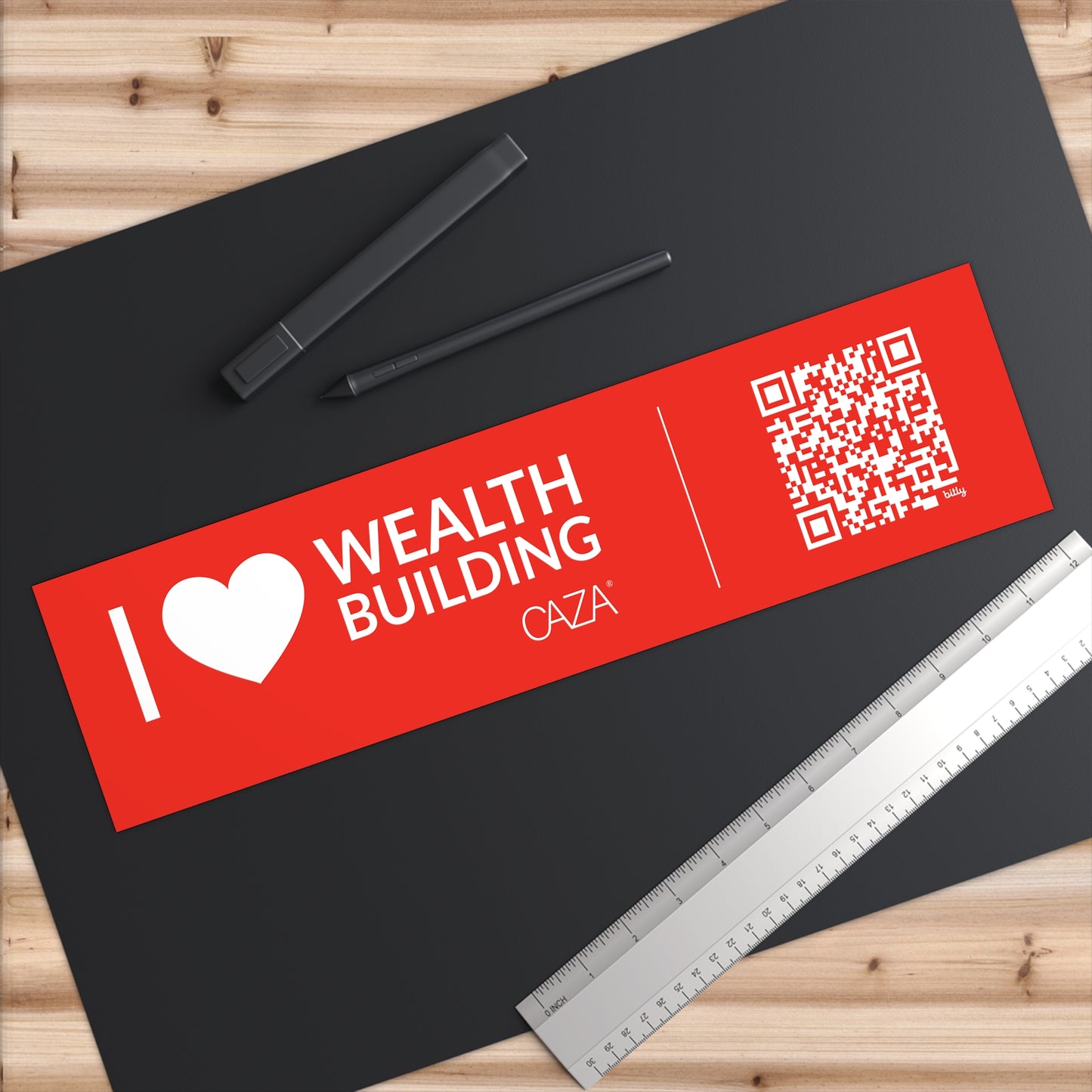I ❤️ Wealth Building Bumper Stickers (Red)