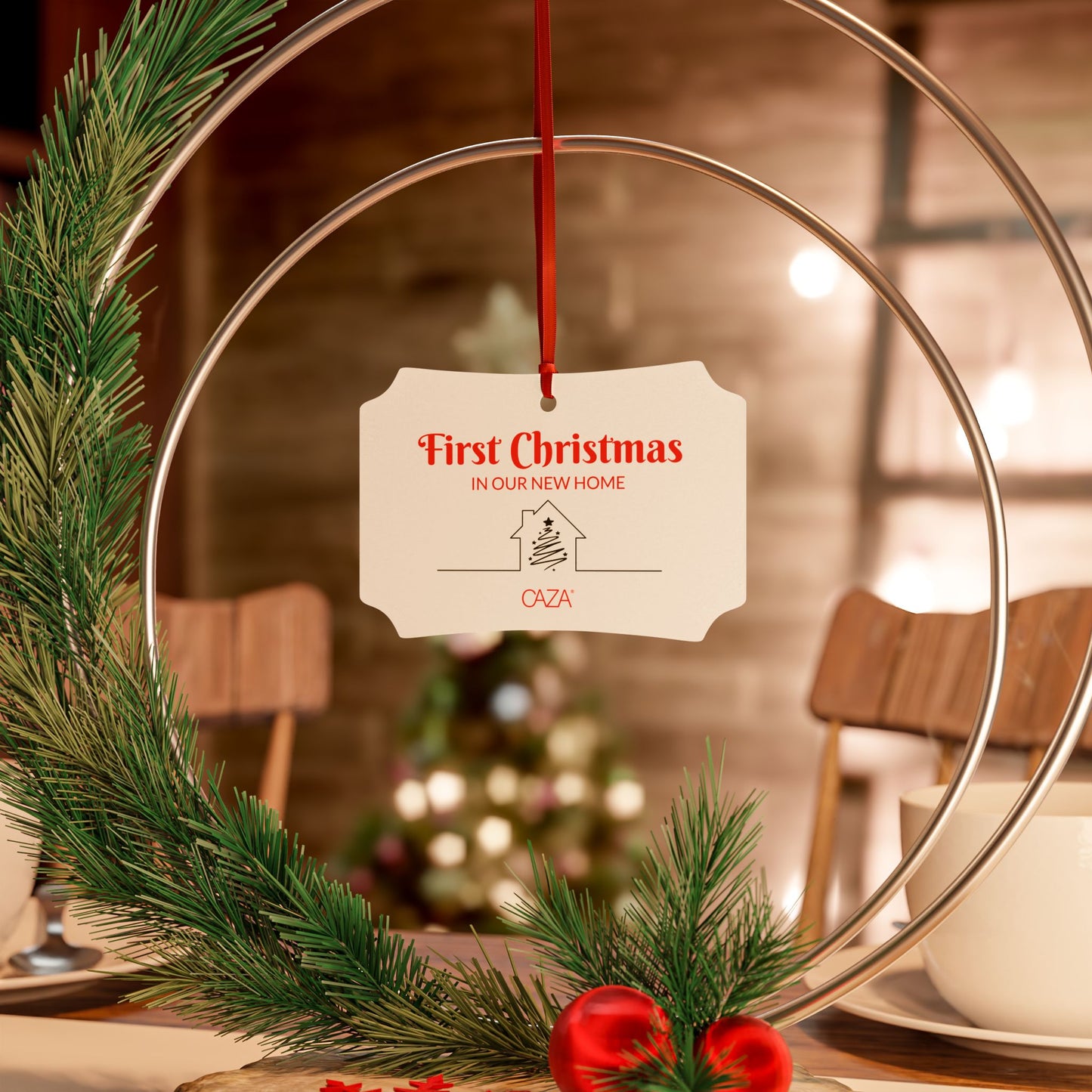 1st Christmas Aluminum Ornaments (White)