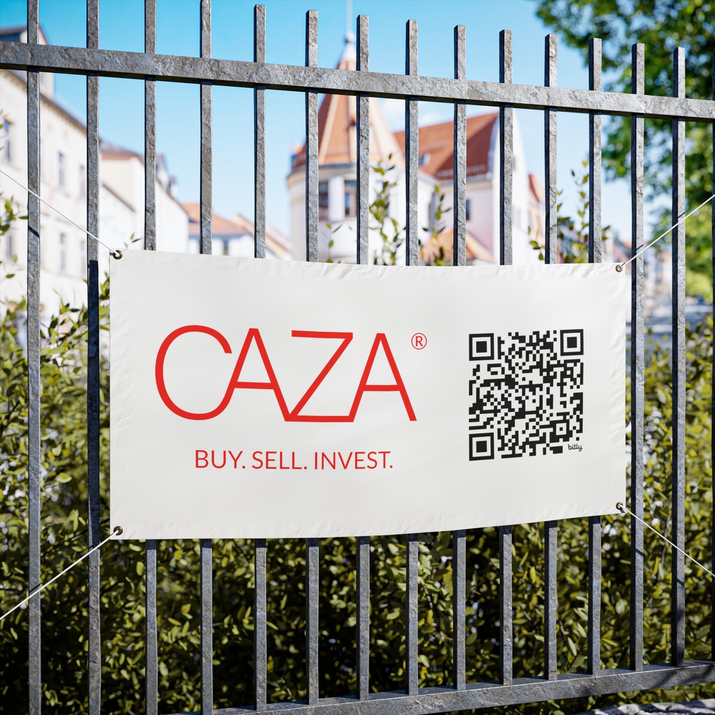 Buy. Sell. Invest. | Vinyl Banners (White)