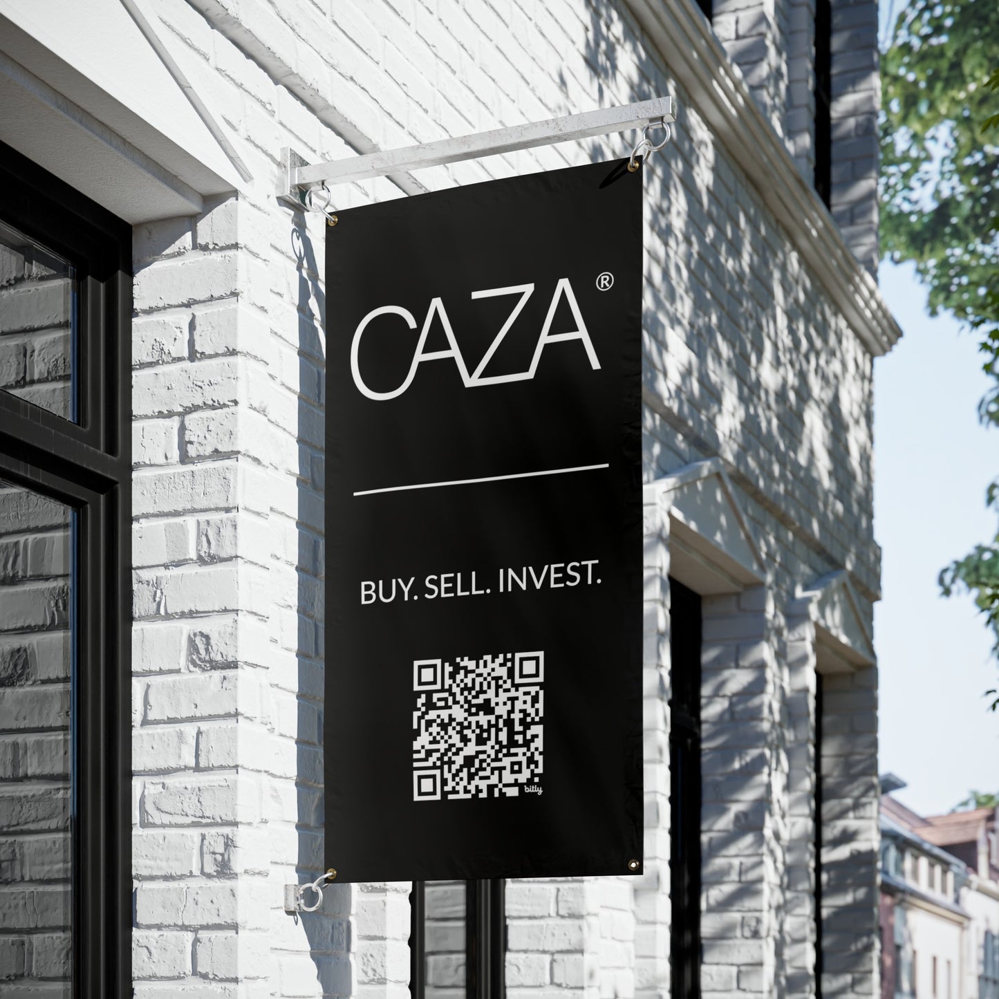 Buy. Sell. Invest. | Vinyl Banners (Black)